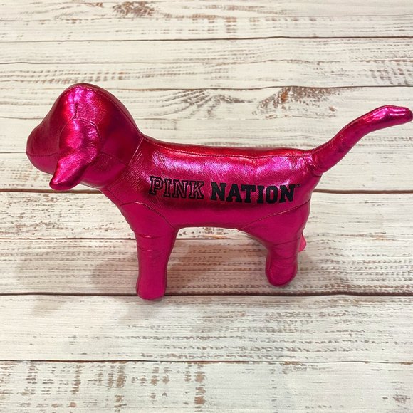 Victoria's Secret PINK Nation stuffed Metallic Shiny Pink Mini Dog - Picture 2 of 4